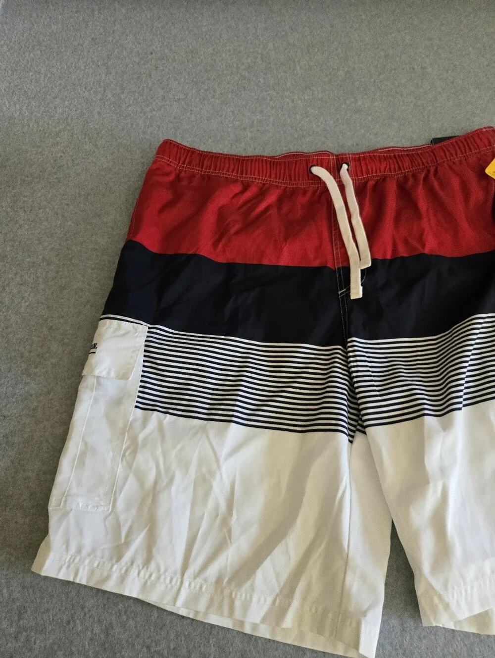 U.S. Polo Assn. - Red / White / Blue Lined Swim Suit Board Shorts - Men 3XL